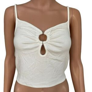 Elodie ribbed cotton cropped tank top size S
